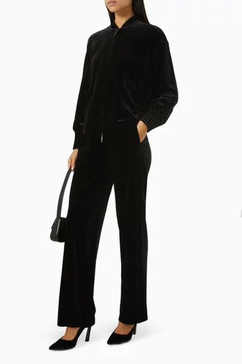 Elasticated-waist Pants in Stretch Chenille