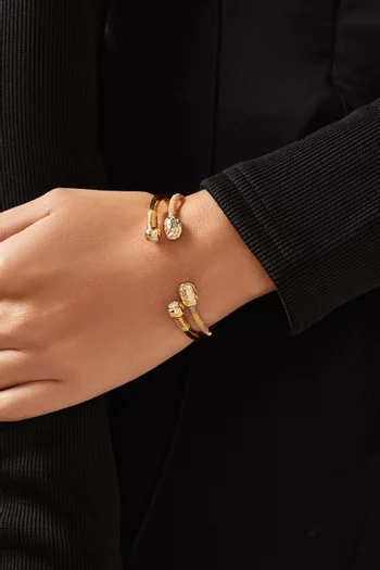 Two Stack Bracelets in 24kt Gold-plated Metal