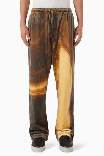 Logo Printed Sweatpants in Velvet