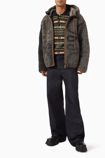 Hooded Jacket in Wool-blend