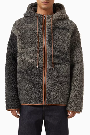 Hooded Jacket in Wool-blend