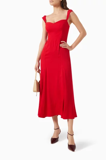 Bryson Midi Dress in Crepe