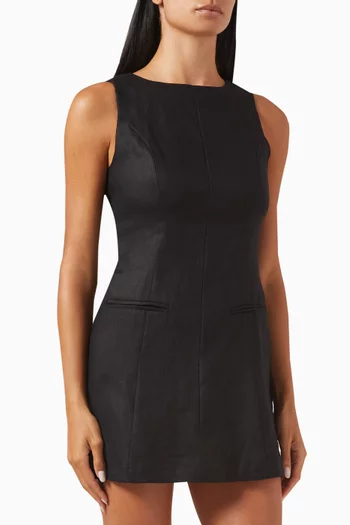 Citron Mini Dress in Linen