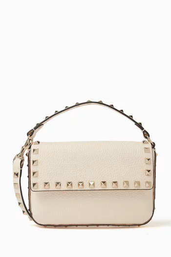 Rockstud Pouch in Grained Calfskin