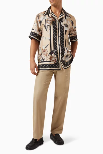 Pants in Cotton-blend Poplin