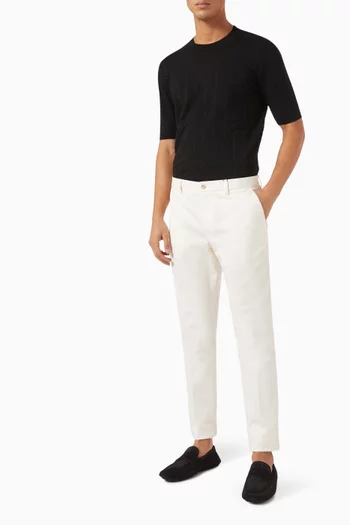 Round-neck Sweater in Silk Jacquard