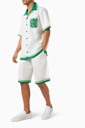 Majolica Drawstring Shorts in Cotton