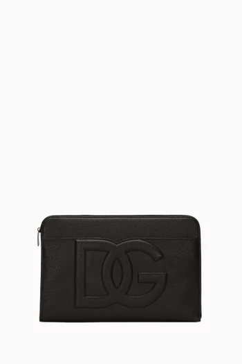 Large Logo Pouch in Deerskin