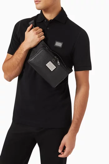 DG Logo Belt Bag in Calfskin & Nylon