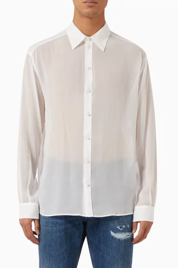 Button-down Shirt in Silk Georgette