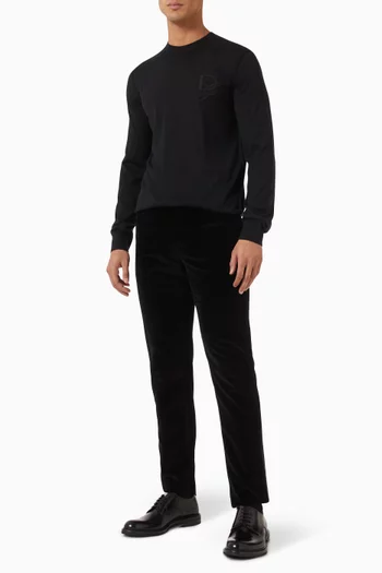 Embroidered Logo Sweater in Cashmere
