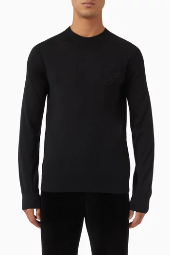 Embroidered Logo Sweater in Cashmere