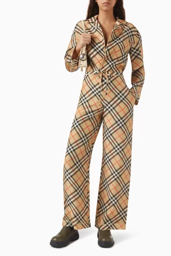 Vintage Check Pyjama Top in Silk