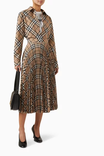 Pleated Skirt in Check-print
