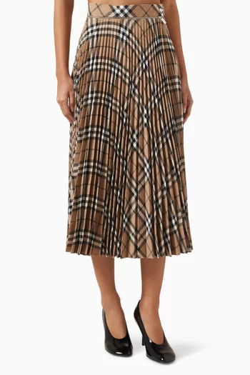 Pleated Skirt in Check-print