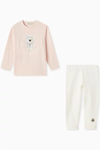 Graphic Logo T-shirt & Pants Set in Cotton