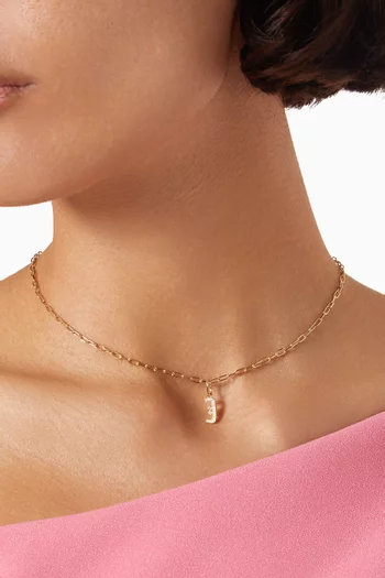 Arabic Single Initial Charm 'TA' in Diamonds and 18kt Gold