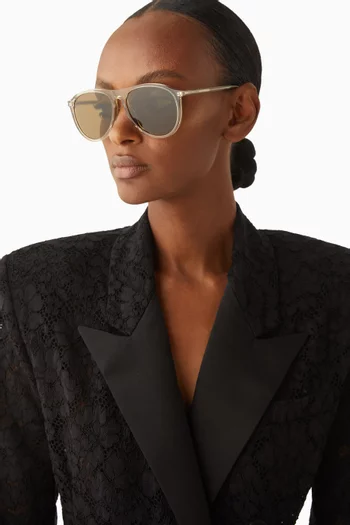 Aviator D-frame Sunglasses in Recycled Acetate