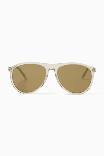 Aviator D-frame Sunglasses in Recycled Acetate