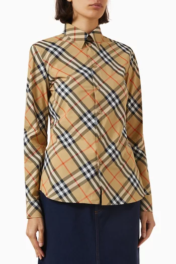 Burberry check shirt womens 2025
