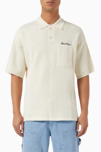 Logo Polo Shirt in Wool
