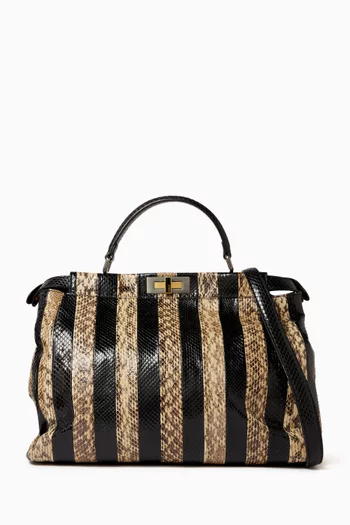 Large Peekaboo Top-handle Bag in Python Leather