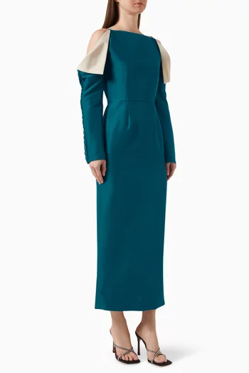 Shoulder-fold Gown in Taffeta
