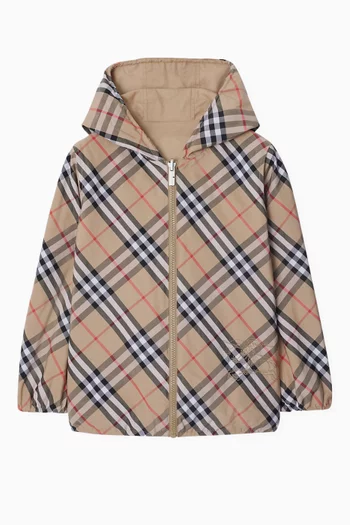 Reversible Check Jacket in Cotton-blend