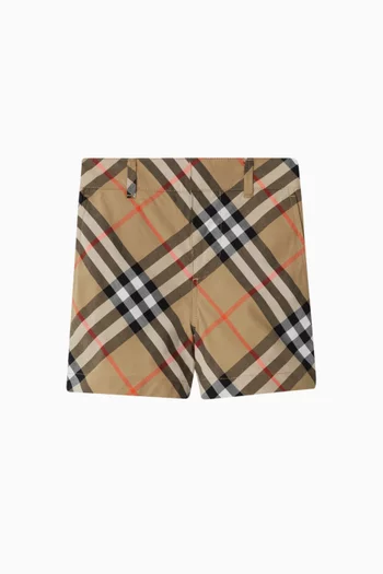 Oscar Check-print Shorts in Cotton Poplin