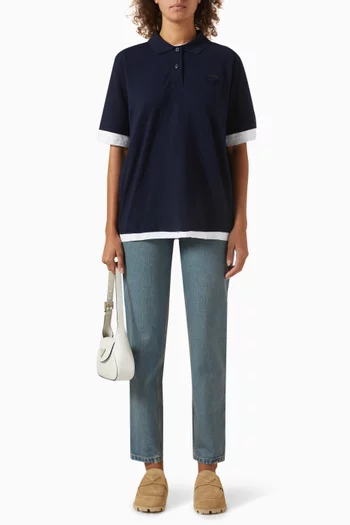 Layered Polo Shirt in Cotton-piqué