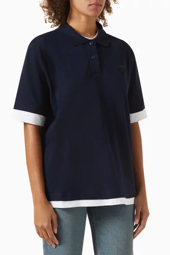 Layered Polo Shirt in Cotton-piqué