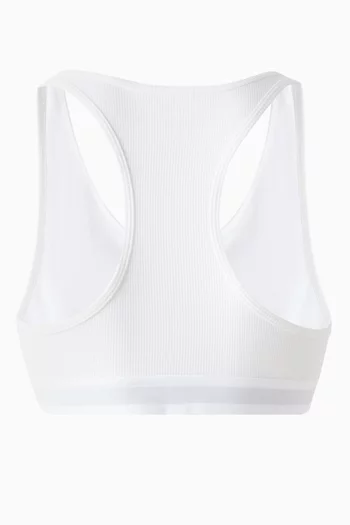 Logo Ribbed Racerback Bra