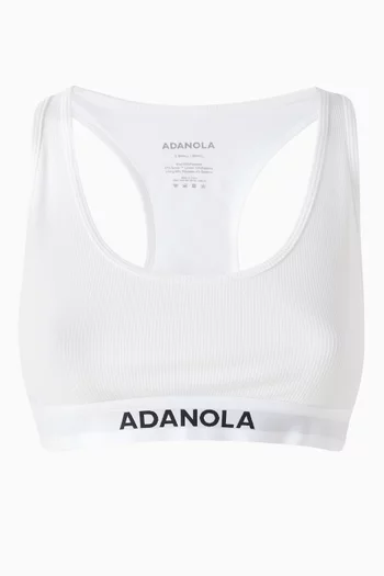 Logo Ribbed Racerback Bra