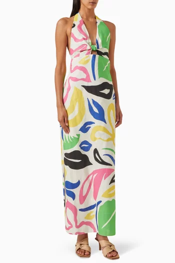 Eli Maxi Dress in Linen