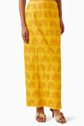 Magda Maxi Skirt in Linen