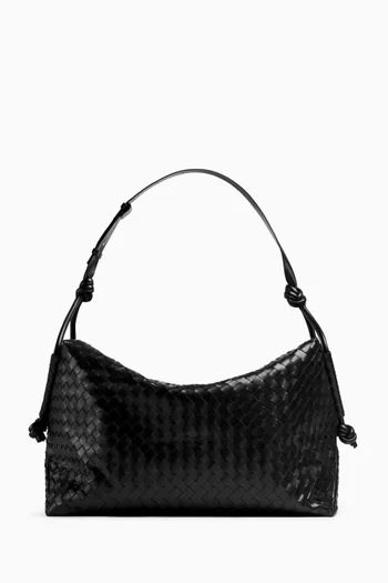 Large Weekender Bag in Intrecciato leather