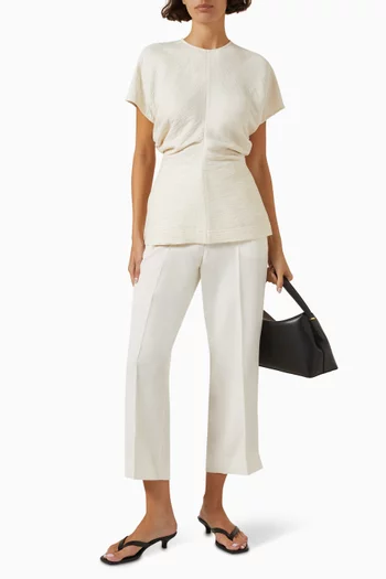 Slouch Crinkled Top in Viscose Blend