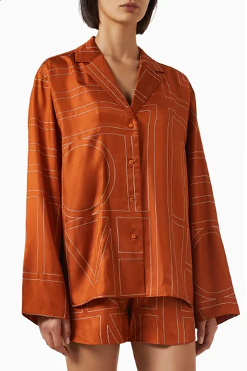 Monogram Pyjama Top in Silk