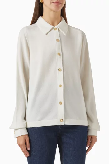Button-up Cardigan Shirt in Cashmere