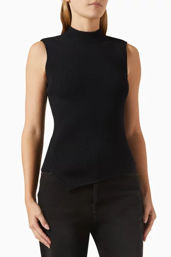 Asymmetric Knit Top in Viscose Blend