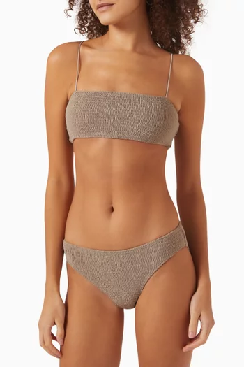 Bikini Top in Smocked Jersey