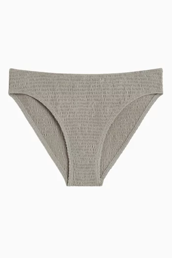 Mid-rise Bikini Briefs in Smocked Jersey