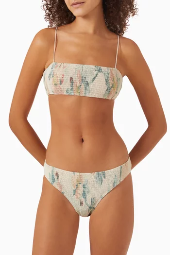 Bikini Top in Smocked Jersey