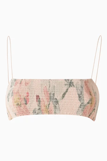 Bikini Top in Smocked Jersey