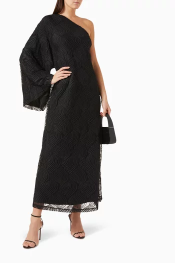 One-shoulder Maxi Dress in Jacquard