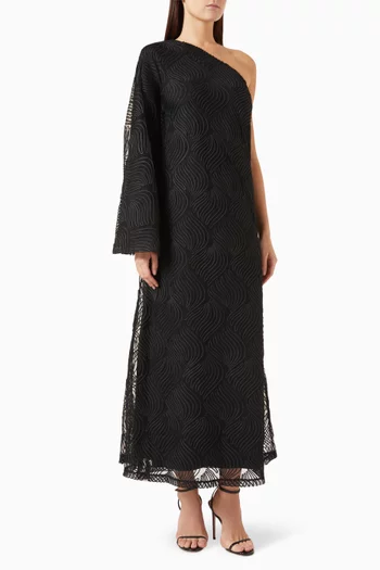 One-shoulder Maxi Dress in Jacquard