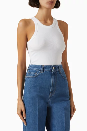 Curved Rib Tank Top in Organic Cotton