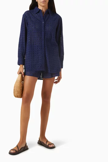Charlie Eyelet Shorts in Rayon