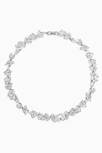 Fallen Leaf Tennis Necklace in Sterling Silver