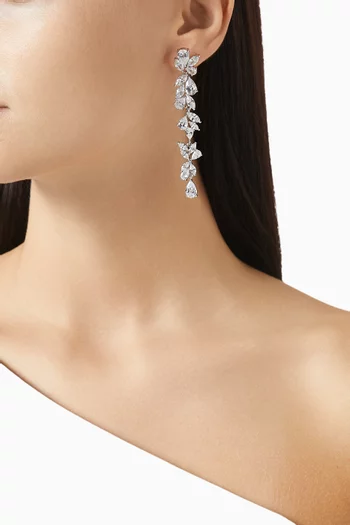 أقراط فولين بتصميم ورق شجر فضة إسترلينية